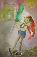 Pinocchio e la bandiera italiana